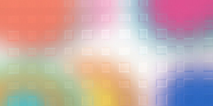 Subtle embossed square texture on bright rainbow gradient background.