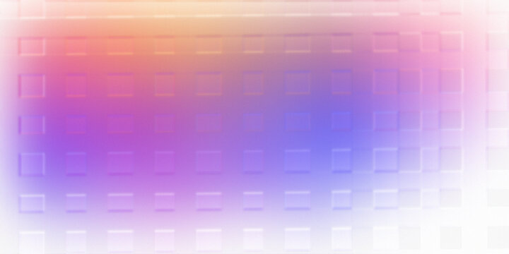 Subtle square texture over rainbow gradient with soft white lighting.