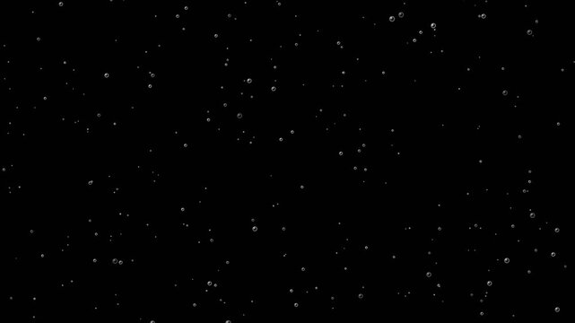 Rising champagne soda bubbles stream effervescence seamless loop horizontal motion video overlay 4k
