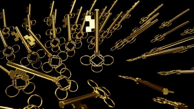 Collection of Multiple Antique Brass and Iron Keys
