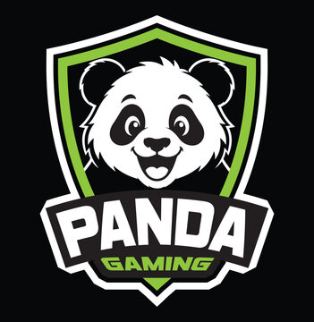 Panda Gaming Logo Vector Mascot Shield Design for sport or esport gaming