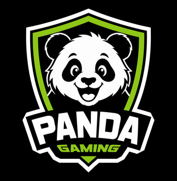 Panda Gaming Logo Vector Mascot Shield Design for sport or esport gaming