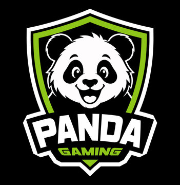 Panda Gaming Logo Vector Mascot Shield Design for sport or esport gaming