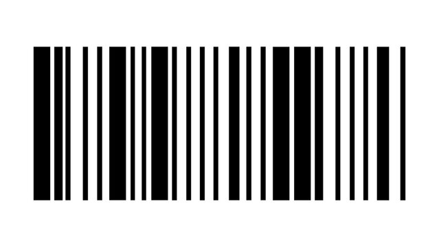 Black retail barcode product label price scanner stripe vector graphic with upc code white background identification commerce shopping supermarket checkout inventory logistics shipping