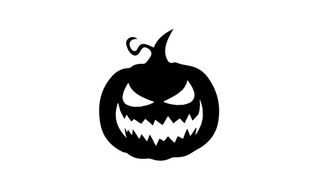 Black silhouette of an evil grinning jack o lantern for halloween with halloween pumpkin halloween icon scary pumpkin autumn holiday carved pumpkin halloween graphic halloween silhouette