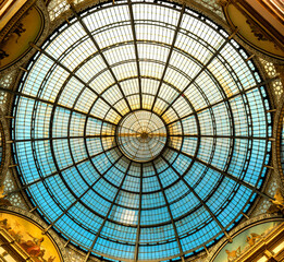 the glass-and-iron dome that illuminates Milan's famous Galleria Vittorio Emanuele, home to world-renowned shops and restaurants © ninika