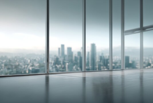 Modern office lounge with view on the city.