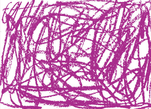 Abstract artistic texture featuring chaotic purple scribble lines with expressive hand-drawn strokes on a white background. Dynamic grunge composition ideal for creative projects, modern artwork.