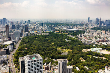 Fototapeta premium 東京上空の空撮写真