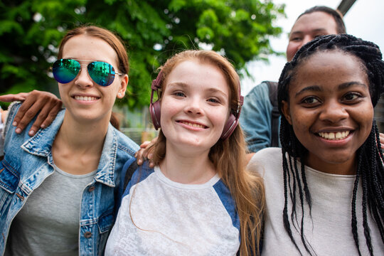 Diverse group enjoying friendship photo