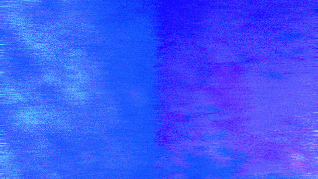 Vibrant blue abstract glitch background with digital noise texture and holographic gradient effect