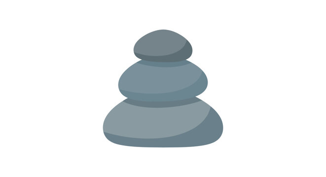 Stacked stones form a balanced cairn presented as a flat vector illustration