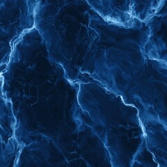 Naklejka premium Deep blue marble texture with swirling light veins and abstract patterns