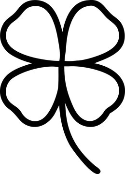 Shamrock icon. Vector outline clover illustration. Saint Patrick's day symbol. Luck charm graphic. Irish heritage plant emblem. Nature leaf logo design for branding.