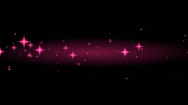 Vibrant magenta pink glowing twinkle stars and stardust sparkles seamless loop video overlay 4k