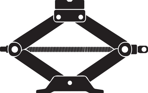 car jack silhouette icon with mechanical lifting tool vector illustration
