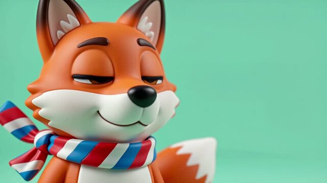 Fox postal character portrait in a mail-satchel strap at its co-0