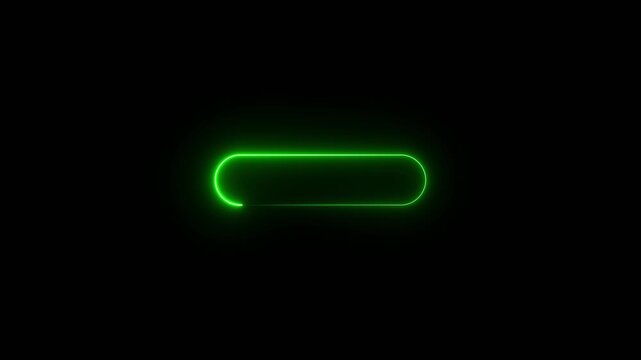 Glowing green neon rounded rectangle frame on black background