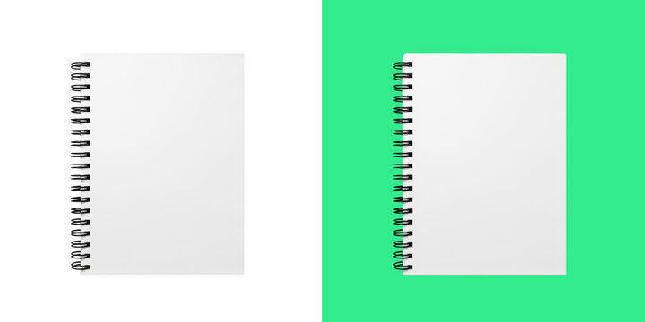 A Split Screen Showing Two Identical White Spiral Bound Notebooks Side By Side