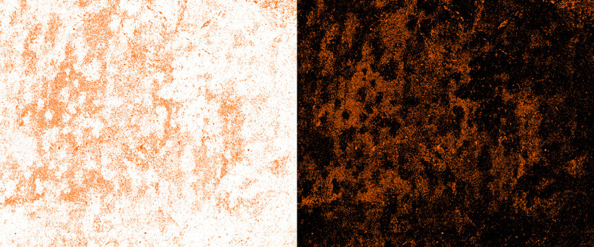 Grunge copper texture background, abstract rusty metal surface, split screen orange and dark brown textured backdrop