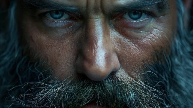 man with a gray beard close-up