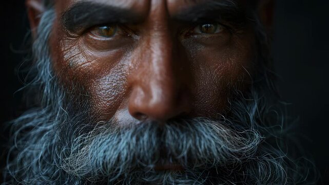 man with a gray beard close-up