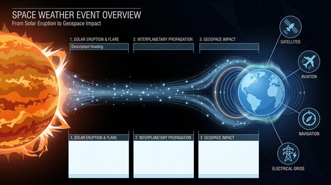 Solar activity path from the Sun to Earth risk systems