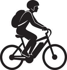 Fototapeta premium Man Riding a Bicycle Silhouette, Cyclist on Bike Vector Illustration, Cycling Sport Rider, Mountain Biking, BMX Racing and Extreme Outdoor Activity Isolated on White Background