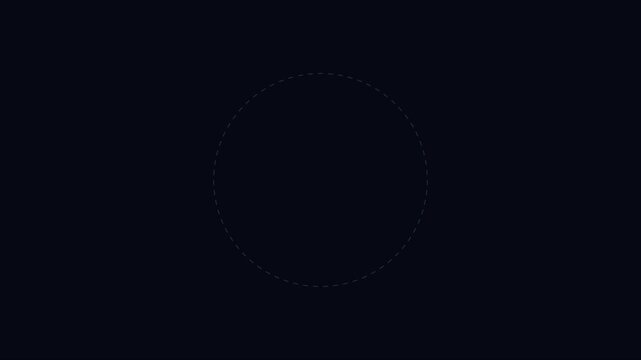 Minimalist blue dot orbiting circular path motion animation 4k background, motion orbit abstract
