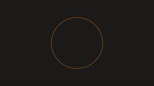 Minimalist loading spinner animation with orange circle and rotating pointer on dark 4k background progress