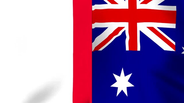 Waving flag of Australia isolated on a clean white background
