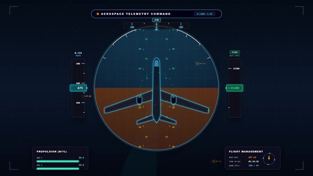 Digital Aerospace Telemetry HUD Interface for Aviation Flight Control