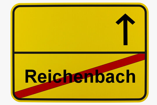 Illustration eines Ortsausgangsschildes von Reichenbach in Baden-W&uuml;rttemberg	