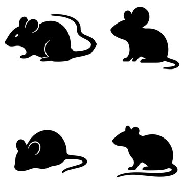 Mouse and Rat Silhouette Set &ndash; Rodent Animal Collection