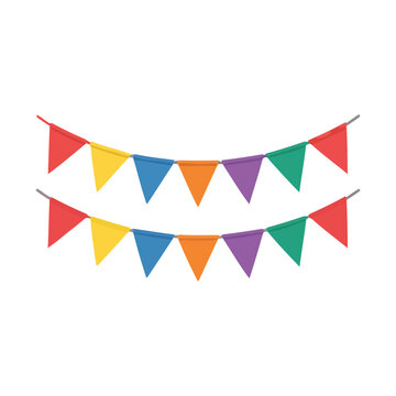 Colorful Festive Bunting Flags Decoration