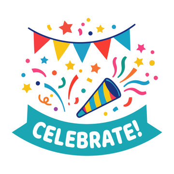 Colorful Celebrate Party Banner Illustration