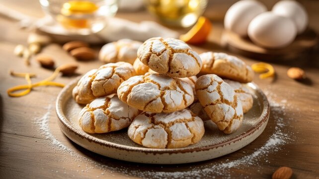 A national dish of Italian cuisine. 
Ricciarelli is a soft Sienese Christmas cookie made with almond paste and egg whites.