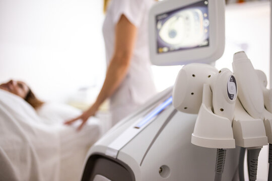 Advanced body contouring treatment machine in aesthetic clinic