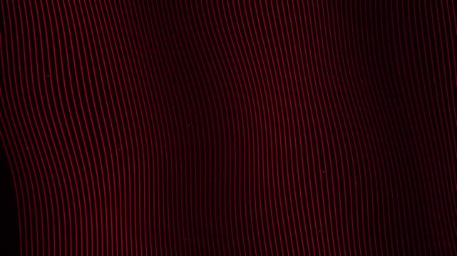 Abstract minimalist glowing red vertical wavy lines on dark background animation.