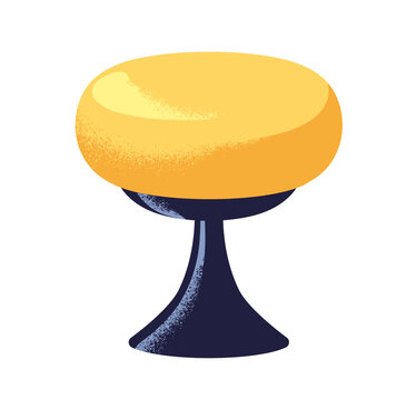 Mushroom lamp for bedside, table. Cozy accent night light decoration in modern retro mid-century design style. Warm nightlight interior decor. Flat vector illustration isolated on white background