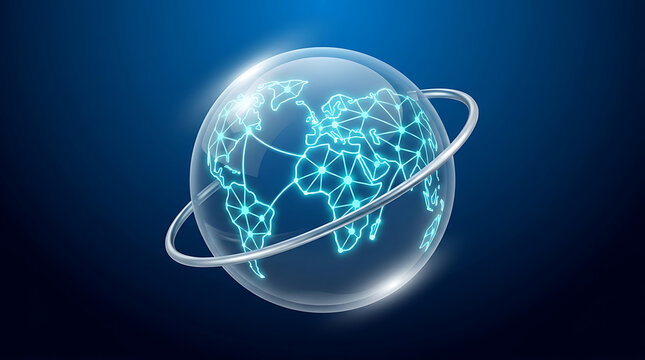 Global Network Illustration Showing Digital Communication Connections