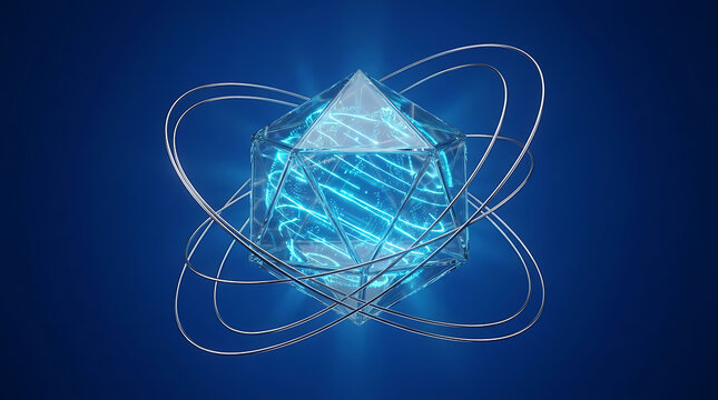Abstract Science Illustration Showing A Crystal Core With Glowing
