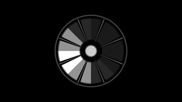 Black and White Radial Progress Display Seamless Loop
