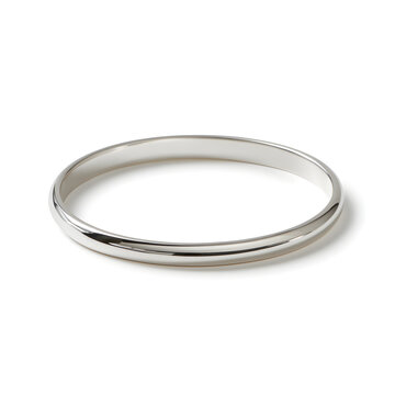 Elegant silver bangle bracelet with a smooth, polished finish, perfect for any occasion.