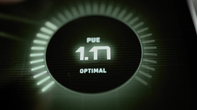 PUE gauge shifts from 1.18 to 1.21
