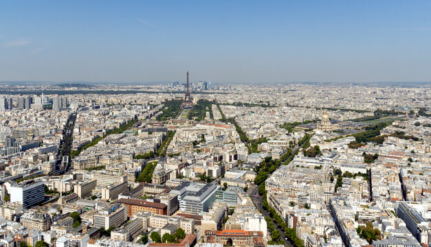 Paris panorama, with Eiffel Tower and Les Invalides