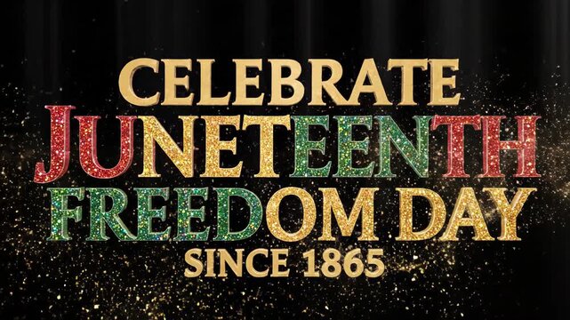 Celebrate Juneteenth Freedom Day since 1865 on dark background