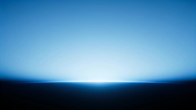 Pulsing luminous band shifting brightness along minimal horizon with blue gradient and dark plane