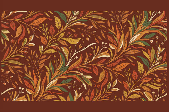 Colorful seamless floral pattern featuring decorative botanical elements and artistic flowers for textile and wallpaper design