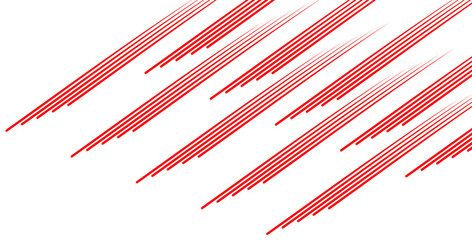 Obraz premium Abstract background featuring diagonal red lines and halftone dot texture for modern graphic design.